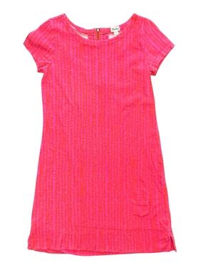 Hatley Fish Zip pink and orange preppy vibrant comfy A Line cotton shift dress M